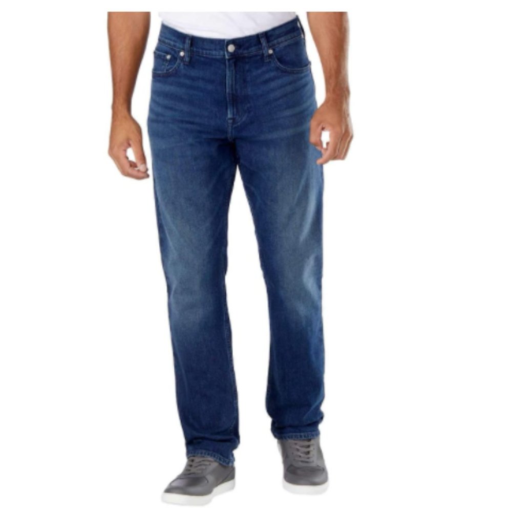 Calvin Klein Jeans Men's Straight Fit Blue Denim Jeans